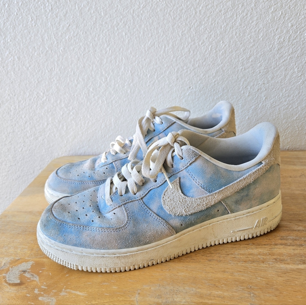 Nike Air Force 1 Low 07 SE Womens Size 10.5‎ Blue Sail Suede Sneakers Shoes Rare